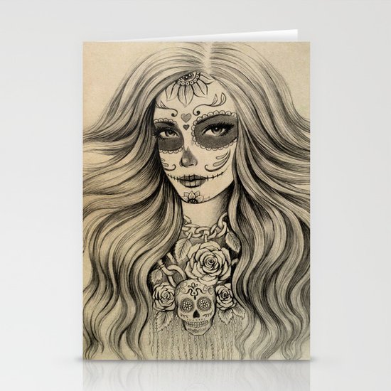 Sugar Skull Stationery Cards