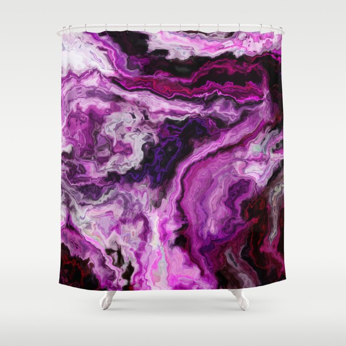 Purple marble m Shower Curtain by haroulita Society6