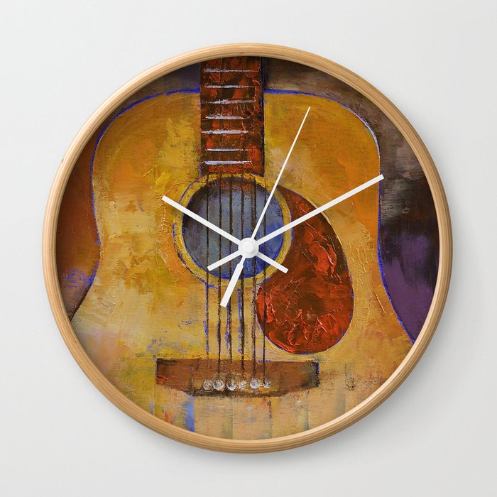 Acoustic Guitar Wall Clock by Michael Creese Society6