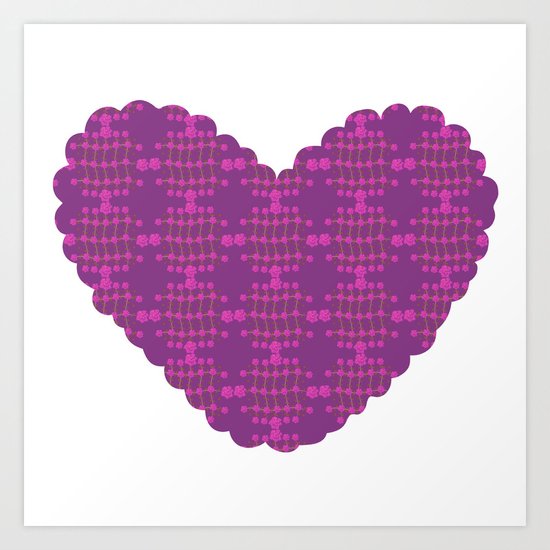 pattern with heart Art Print
