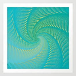 Abstract Geometric Swirl, Turquoise, Green, Fresh Art Print