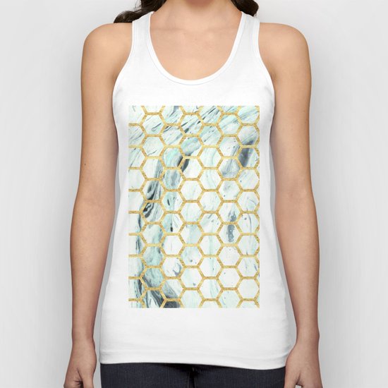Teal + Gold #society6 #decor #buyart Unisex Tank Top