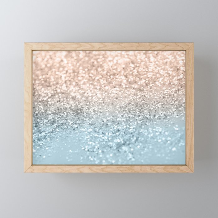 Blush Glitter Dream #2 (Faux Glitter) #shiny #decor #art #society6 Framed Mini Art Print