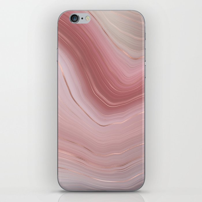 Pink Rose Gold Agate Geode Luxury iPhone Skin