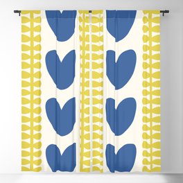 Abstract vintage heart fern pattern 5 Blackout Curtain