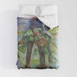 Man in the Cabbage Field Edvard Munch Duvet Cover