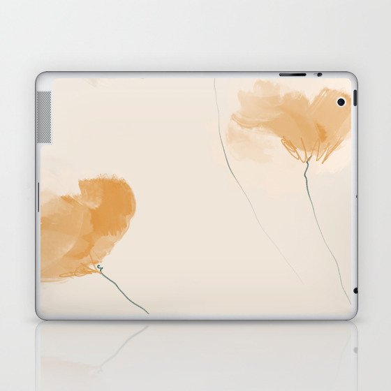 Soft Tangerine Floral Laptop & iPad Skin