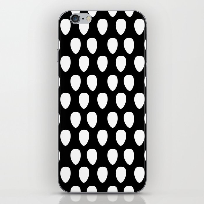 Black and White Strawberry Seeds Pattern Design iPhone Skin