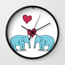 Elephant Love Wall Clock