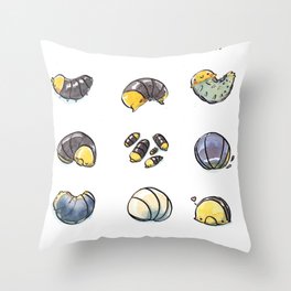 20 Cute Isopods Throw Pillow