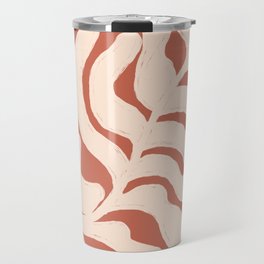 Pastel Terracota Leaves Matisse Abstract Travel Mug