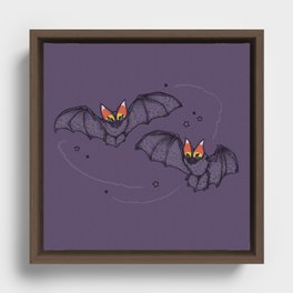 Candy Corn Bats Framed Canvas