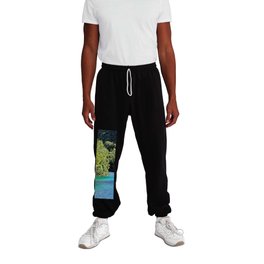 River Flowing Through Forest Sweatpants
