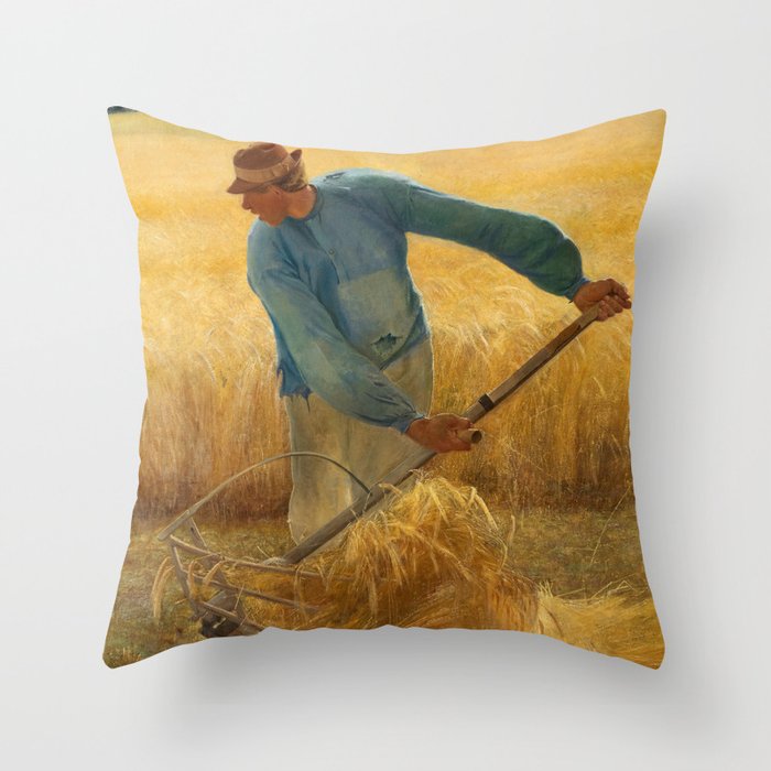 Harvest, 1885 by Laurits Andersen Ring Throw Pillow