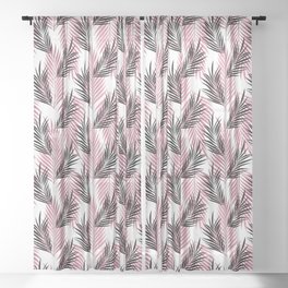 Pretty Girly Palm Leaves Pattern Sheer Curtain