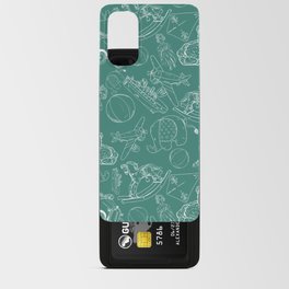 Green Blue and White Toys Outline Pattern Android Card Case