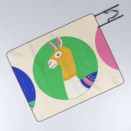 Funny Llamas Wearing Colourful Balaclava Ski Picnic Blanket