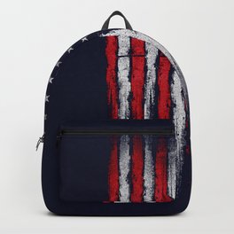 Red and White American Flag Navy Ink Backpack