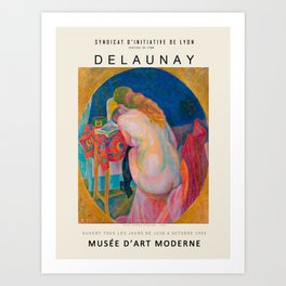 Exhibition poster-Robert Delaunay-Nude woman reading. Art Print