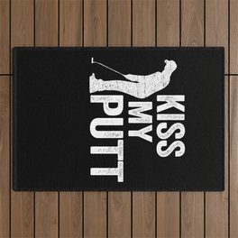 Kiss My Putt Funny Golfing Outdoor Rug