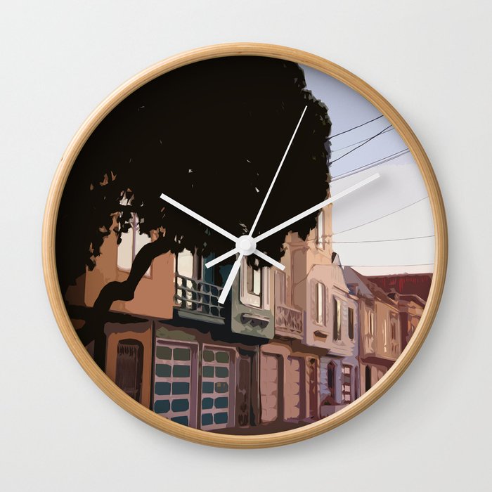 Sunset Houses, San Francisco  Wall Clock