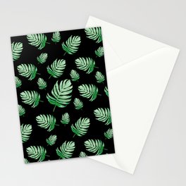 Wonderful Colocasia Plant Indoor House Plant Pattern On Black Stationery Card