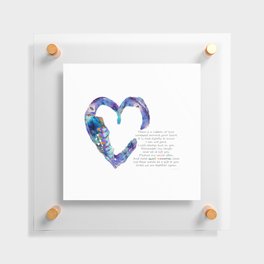 Blue Heart Art For Grief Healing - Ribbon Of Love Floating Acrylic Print