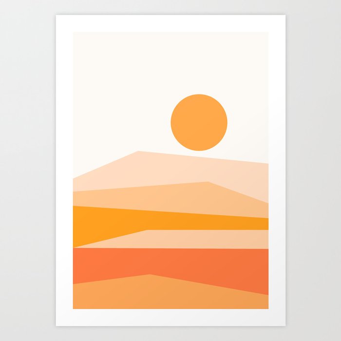 Abstract Landscape 09 Orange Art Print