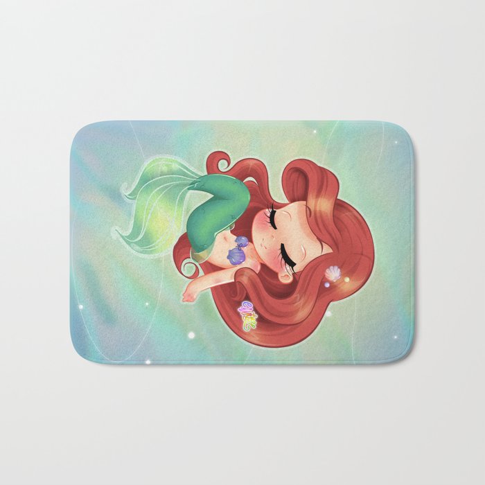 Little Baby Mermaid Dreams Bath Mat By Chimiuzz Society6