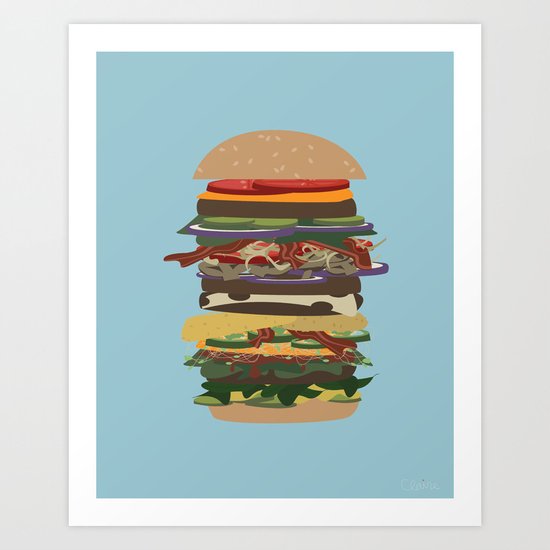 Burger Stack Art Print