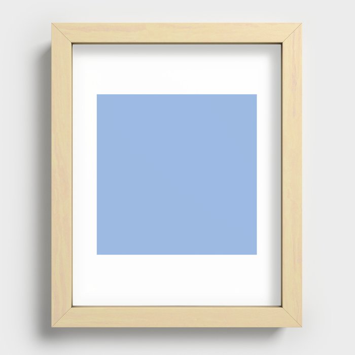 SUMMER BLUE SOLID COLOR. Plain Light Pastel Blue Recessed Framed Print