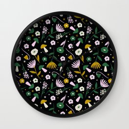 Magic Mushroom Forest Pattern Wall Clock