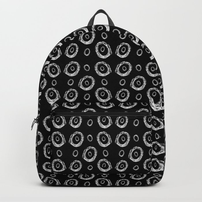 polka dot chalk version  black and white Backpack