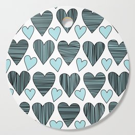 Cute blue hearts Cutting Board
