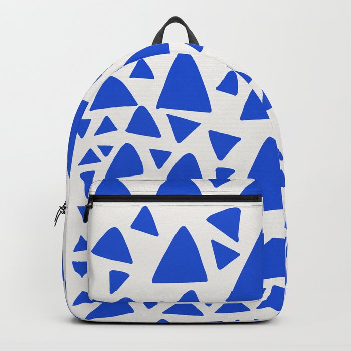 Blue Triangles Abstract Minimal Art Backpack