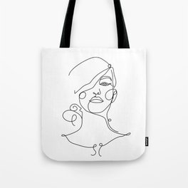 Abstract Line Art Girl #2 Tote Bag