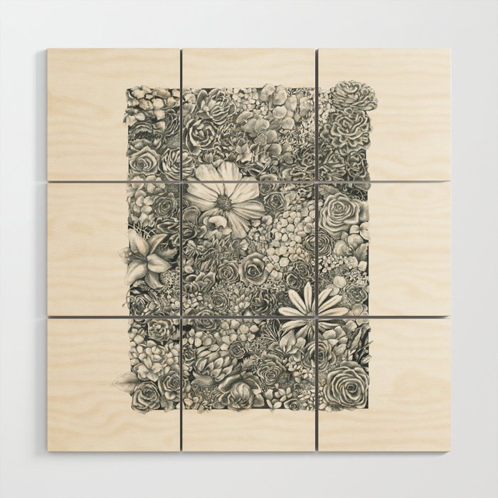 Boxed Flowers Wood Wall Art