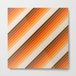 Tan Candy Stripe Metal Print | Tanstripe, Orangeandbrown, 70Sstripe, Curated, Graphicdesign, 70Sorange, Circa78Designs, 70Sbrown, Brownandorange, Rainbowstripe 
