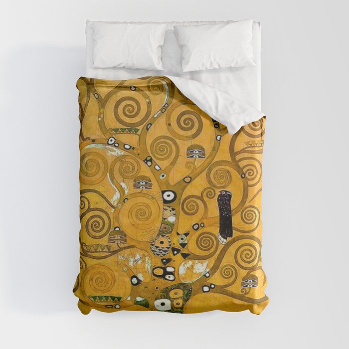 Gustav Klimt Tree Of Life Gold Version Duvet Cover