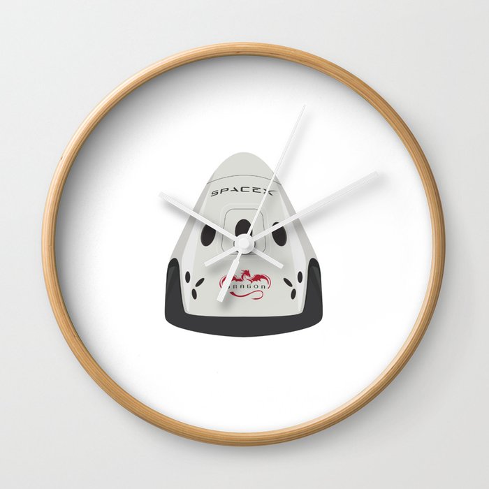 Spacex Red Dragon Wall Clock By Impaul Society6