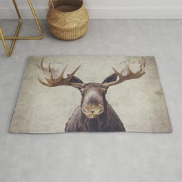 Moose Rug | Moosephotograph, Photo, Rustic, Woodland, Color, Mooseantlers, Rusticart, Rusticdecor, Digitalmanipulation, Antlers 