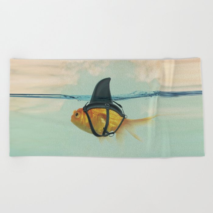 Brilliant DISGUISE - Goldfish with a Shark Fin Beach Towel