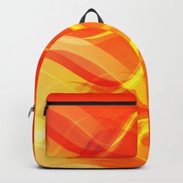 Theme of fire for the banner. Bright red and orange glare on a gentle background for a fabric or pos Backpack | Inferno, Burn, Danger, Fiery, Blaze, Fireplace, Yellow, Magic, Light, Orange 