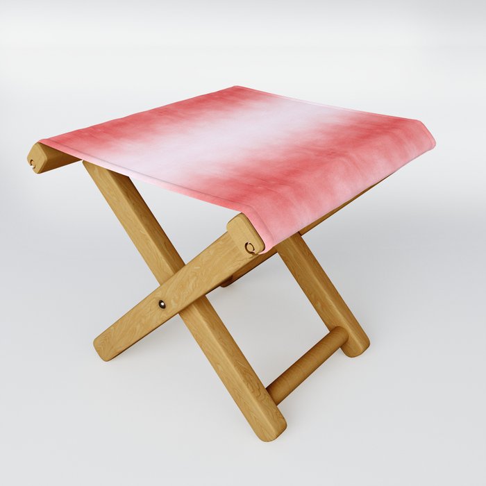 Watercolor Blush Pink Ombré Shibori Folding Stool