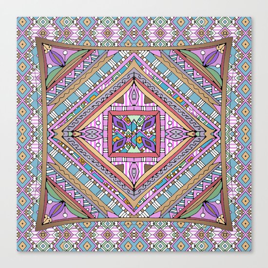 Sweet Funky Retro Mandala Canvas Print
