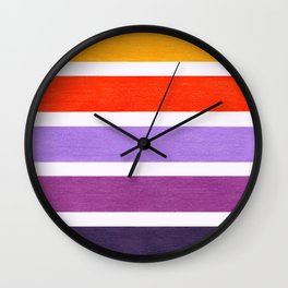 Orange & Purple Geometric Pattern Wall Clock