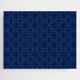 Blue and Black Native American Tribal Pattern Jigsaw Puzzle