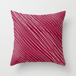 Striped-pattern, red, white, simple, minimal, minimalist, lined-pattern, stripe, modern, trendy, basic, digital, pattern, abstract, lines, line, line-art, jewel-color, Throw Pillow