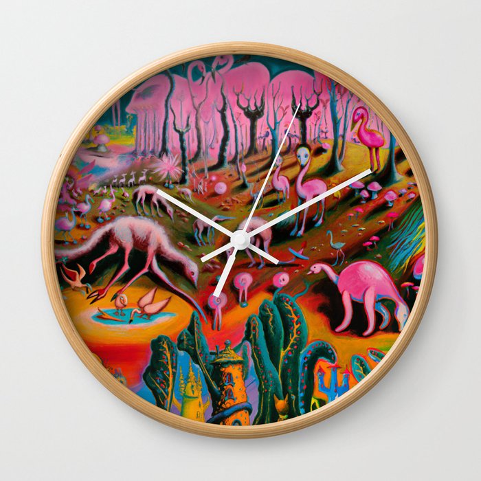 a surrealist landscape Wall Clock