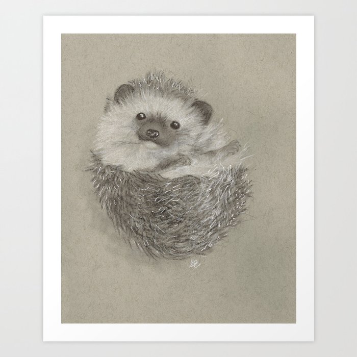 Peekaboo Hedgehog Art Print